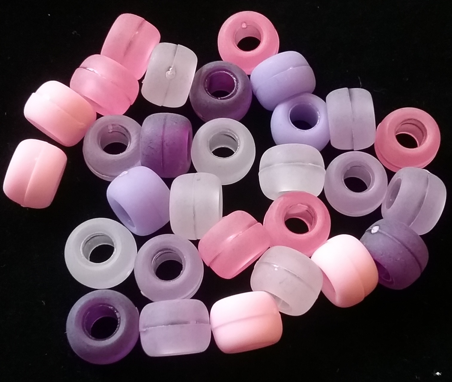 Pony Beads Pale Baby Pink Opaque Large Hole Beads Made in USA